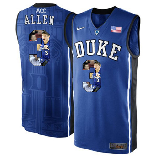 Duke Blue Devils Royal Blue Grayson Allen NCAA College Basketball Player Portrait Fashion Jersey