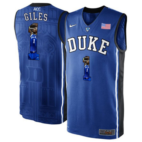 Duke Blue Devils Royal Blue Harry Giles NCAA College Basketball Player Portrait Fashion Jersey