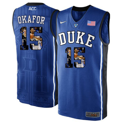 Duke Blue Devils Royal Blue Jahlil Okafor NCAA College Basketball Player Portrait Fashion Jersey
