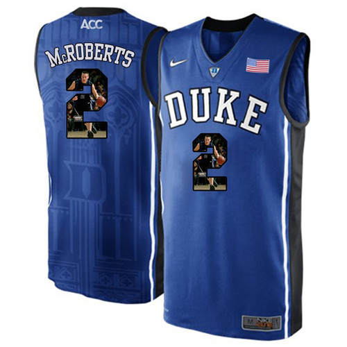 Duke Blue Devils Royal Blue Josh McRoberts NCAA College Basketball Player Portrait Fashion Jersey