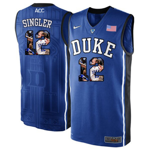 Duke Blue Devils Royal Blue Kyle Singler NCAA College Basketball Player Portrait Fashion Jersey