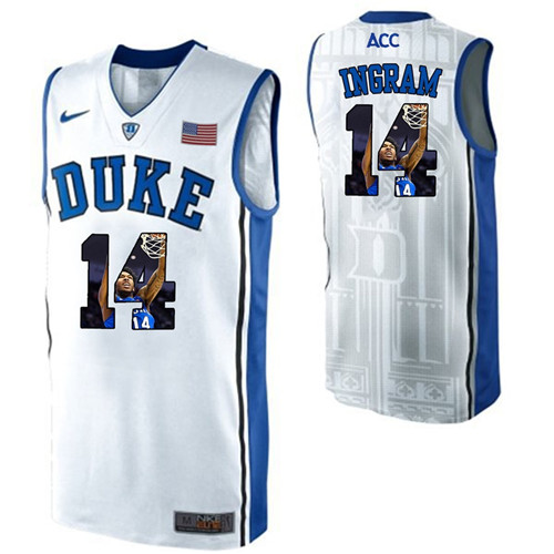 Duke Blue Devils White Brandon Ingram NCAA College Basketball Player Portrait Fashion Jersey