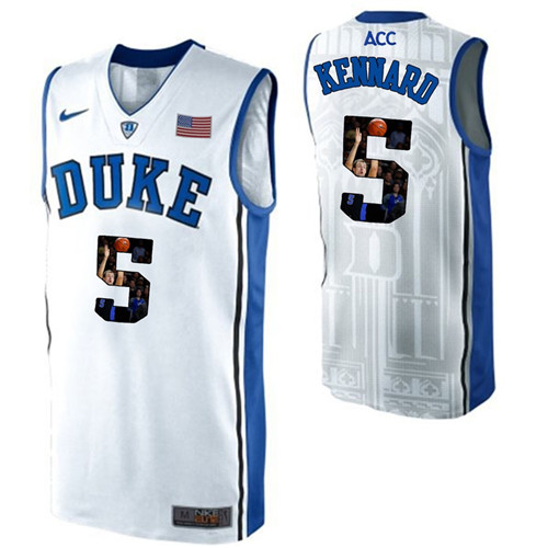Duke Blue Devils White Luke Kennard NCAA College Basketball Player Portrait Fashion Jersey