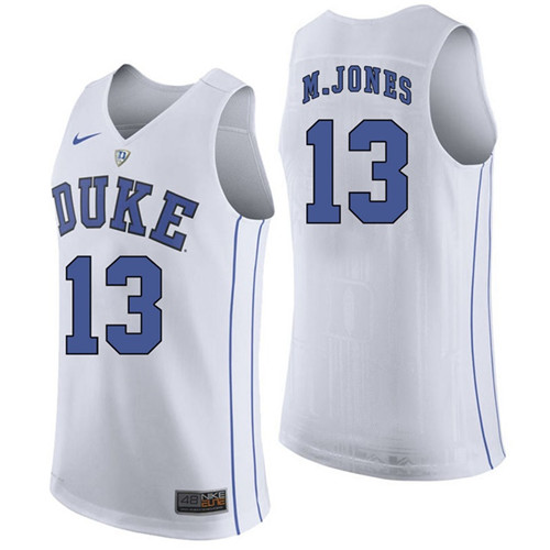 Duke Blue Devils White Matt Jones NCAA Basketball Jersey
