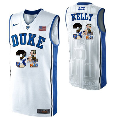 Duke Blue Devils White Ryan Kelly NCAA College Basketball Player Portrait Fashion Jersey