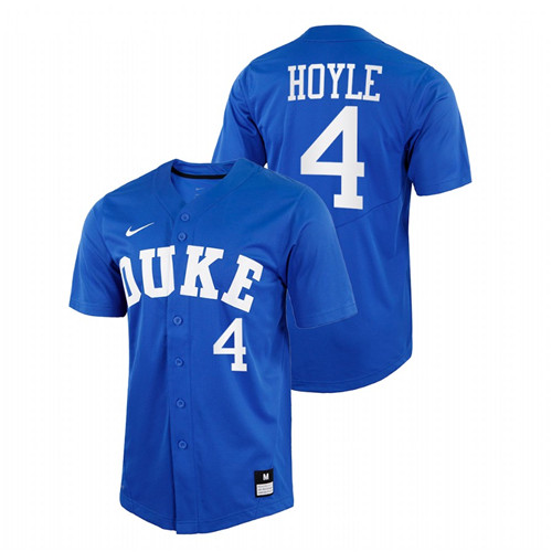 Duke Blue Devils Wil Hoyle Men Royal College Baseball Replica Jersey