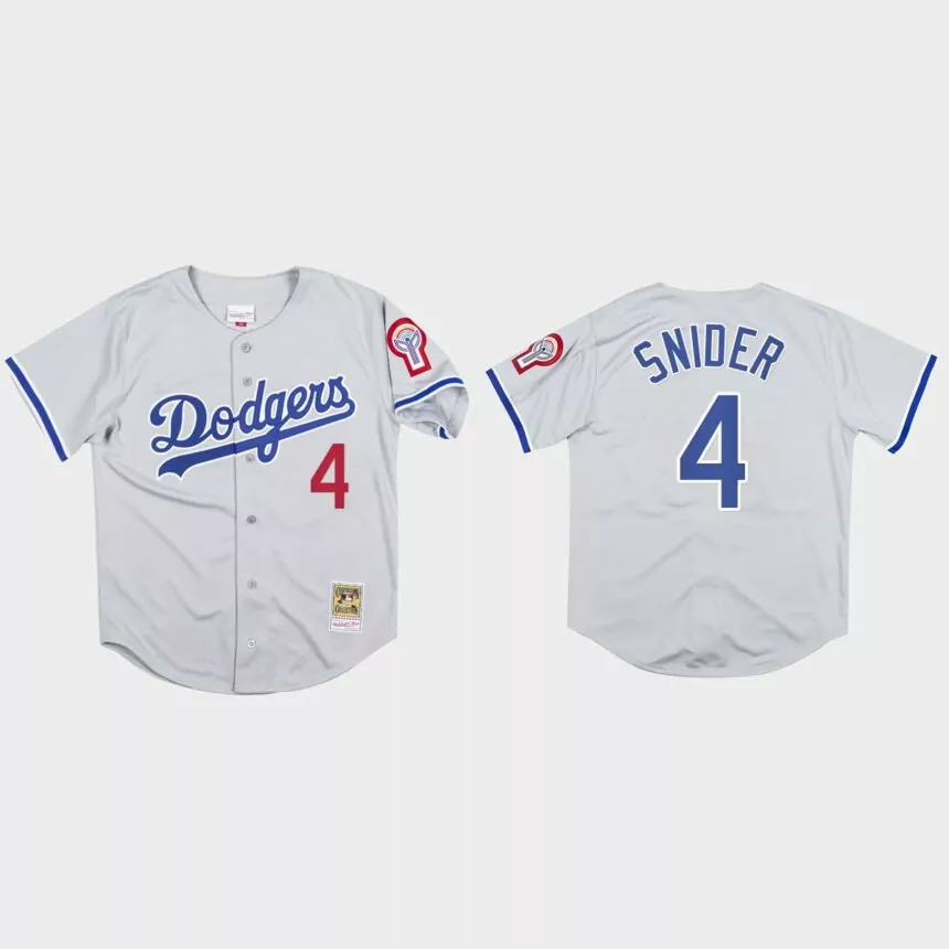 Duke Snider #4 Los Angeles Dodgers Mitchell & Ness 1981 Authentic Jersey – Gray
