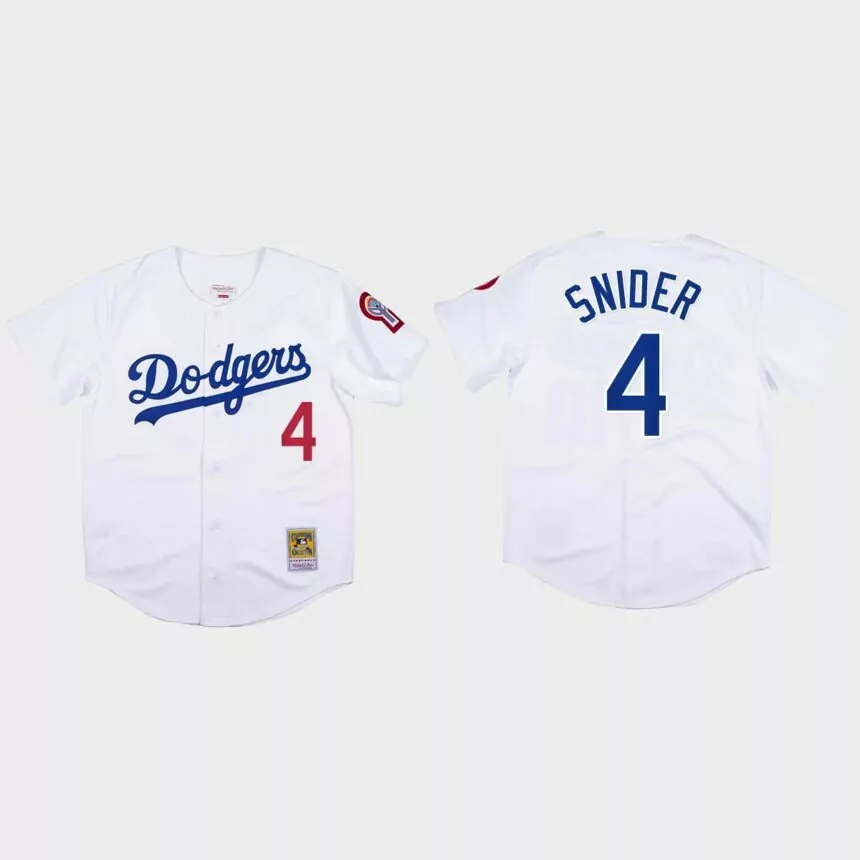 Duke Snider #4 Los Angeles Dodgers Mitchell & Ness 1981 Authentic Jersey – White