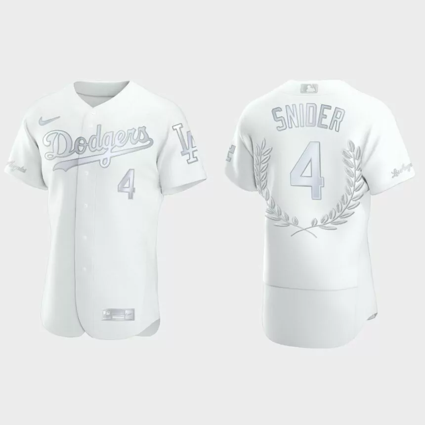 Duke Snider #4 Los Angeles Dodgers Retirement Awards Collection Jersey – White