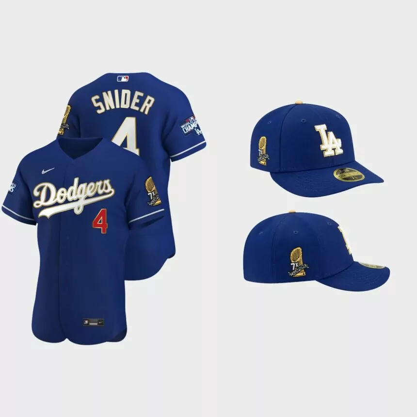 Duke Snider Los Angeles Dodgers 7X Champs Trophy Jersey Cap Jersey – Royal