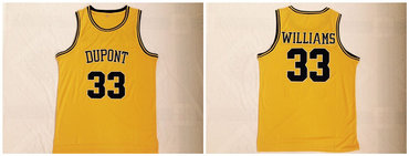 Dupont High School 33 Jason Williams Yellow Basketball Jersey