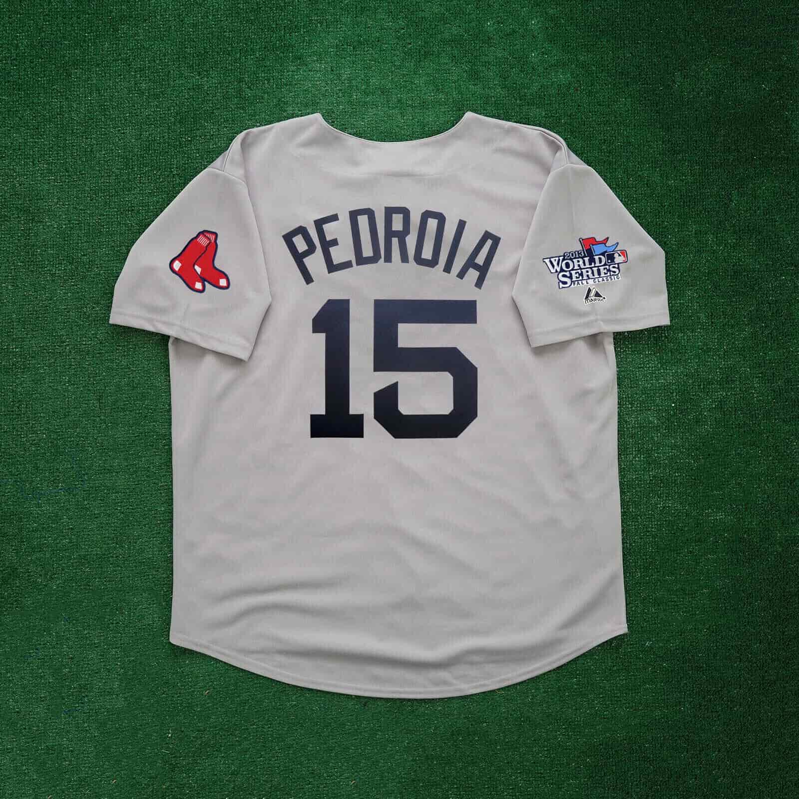 Dustin Pedroia 2013 Boston Red Sox World Series Grey Road Men's Jersey