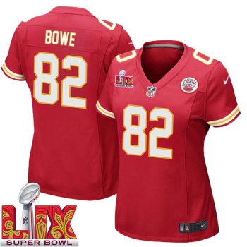Dwayne Bowe No 82 Woman Super Bowl LIX Kansas City Chiefs Home Game 2025 Jersey- Replica