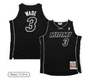 Dwyane Wade Miami Heat Mitchell & Ness 2011-12 Hardwood Classics Authentic Jersey - Black