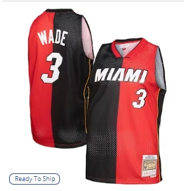 Dwyane Wade Miami Heat Mitchell & Ness Hardwood Classics 2005-06 Split Swingman Jersey - Black-Red
