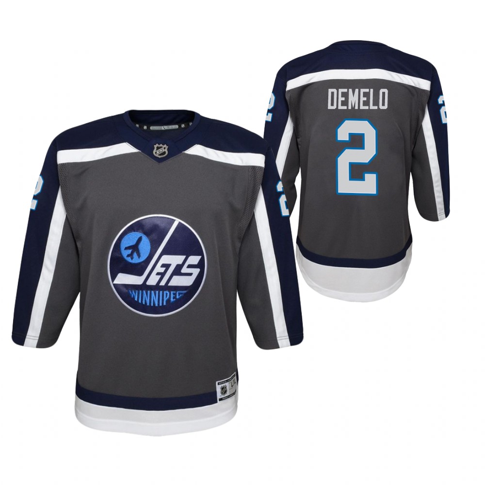 Dylan DeMelo Winnipeg Jets 2021 Reverse Retro Gray Youth Jersey Replica