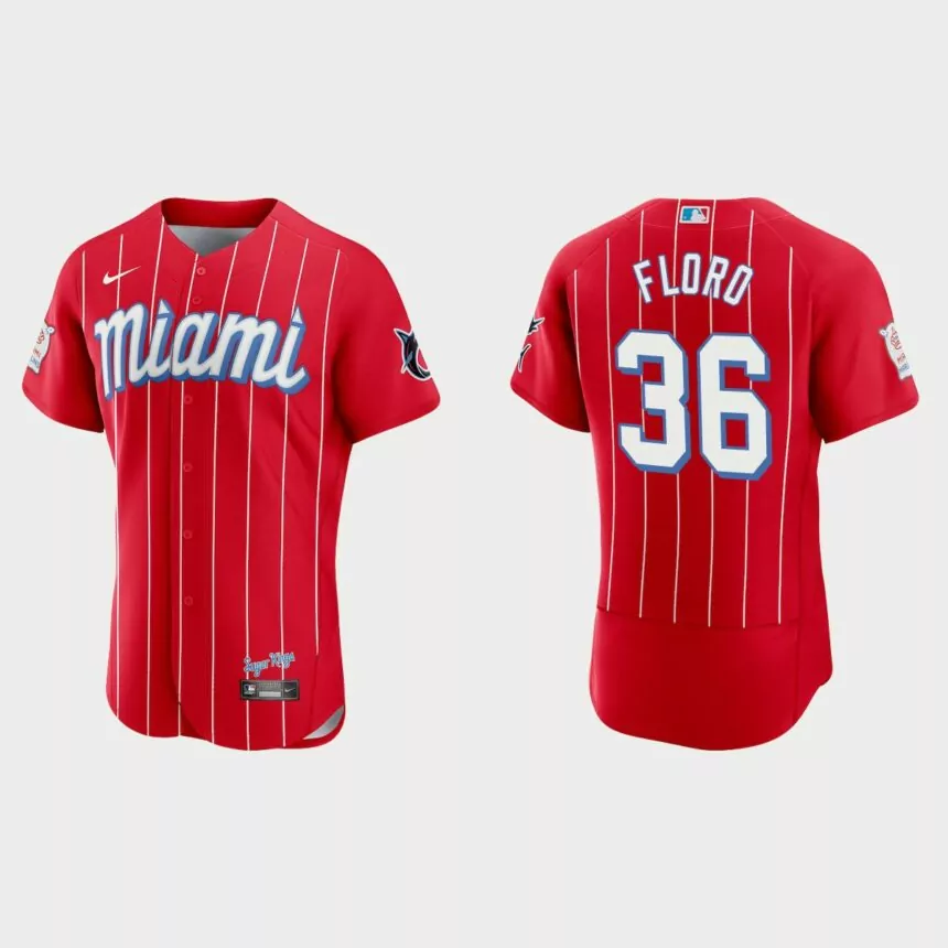 Dylan Floro Miami Marlins 2021 City Connect Authentic Jersey – Red
