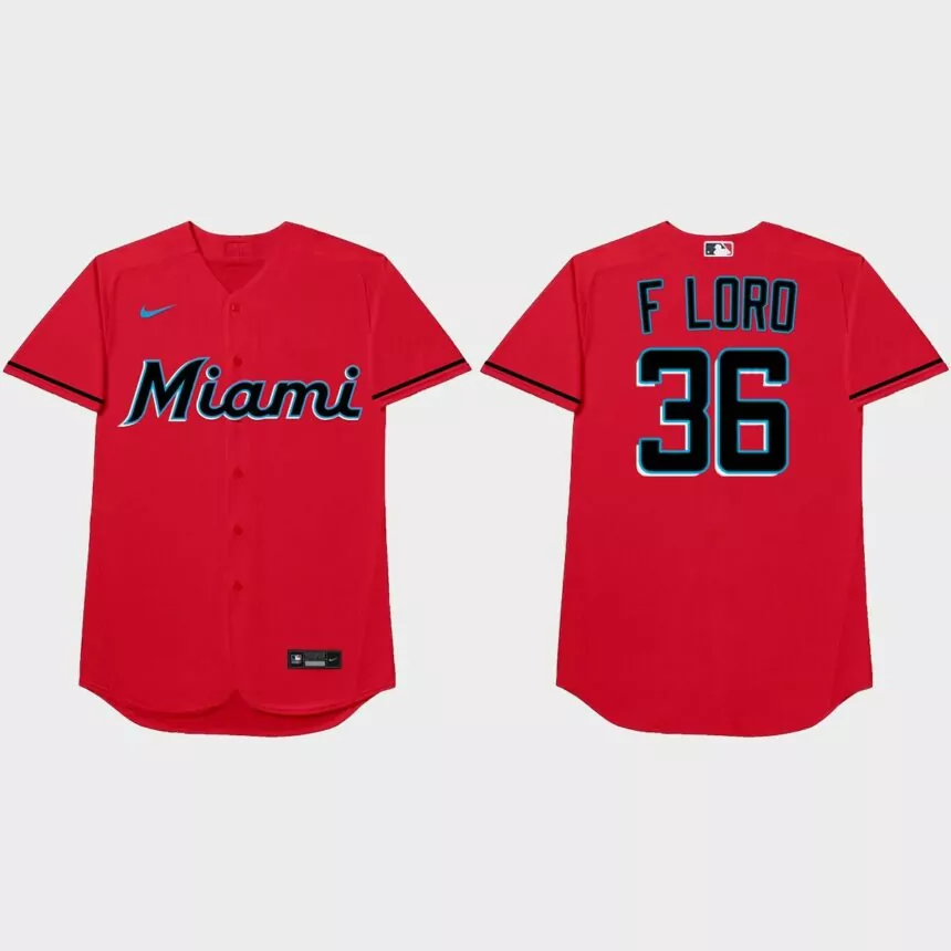 Dylan Floro Nickname Marlins 2021 Players’ Weekend F Loro Jersey – Red