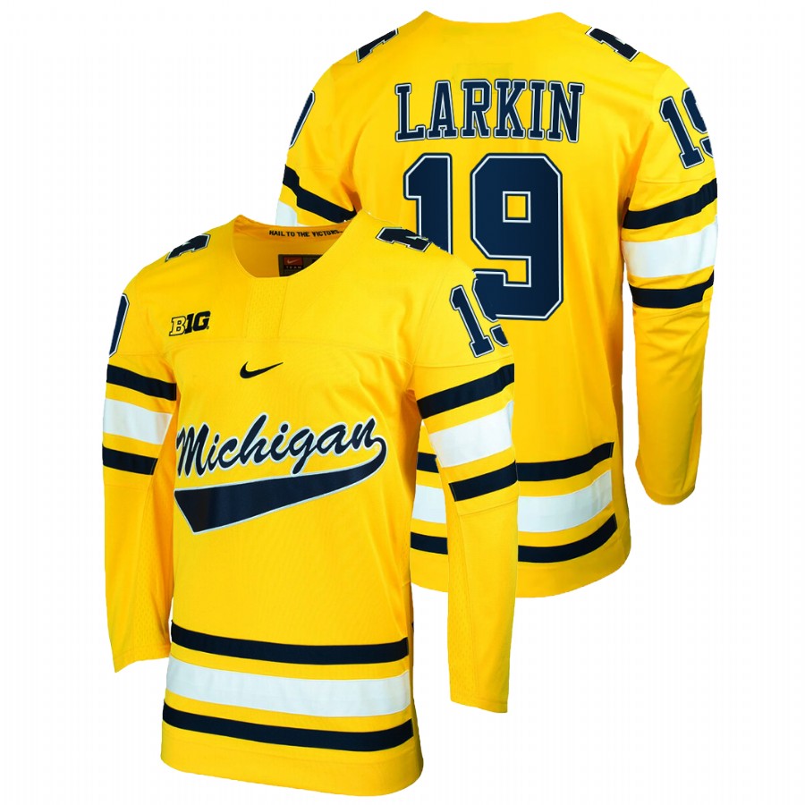 Dylan Larkin College Hockey Michigan Wolverines Maize Jersey