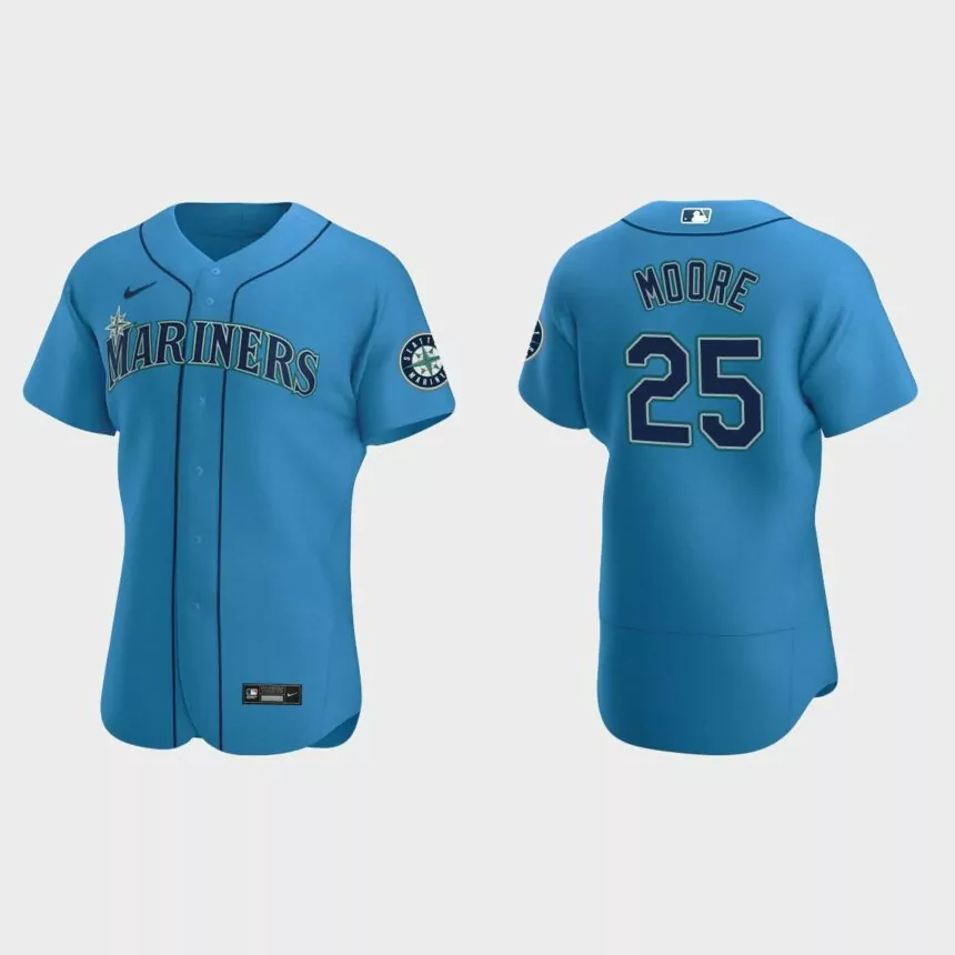 Dylan Moore #25 Seattle Mariners Authentic Alternate Jersey – Royal