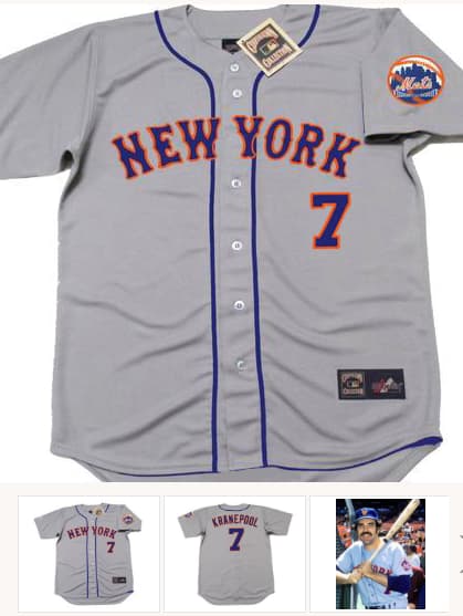 ED KRANEPOOL New York Mets 1973 Away Majestic Baseball Throwback Jersey