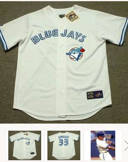 ED SPRAGUE Toronto Blue Jays 1993 Majestic Cooperstown Home Baseball Jersey