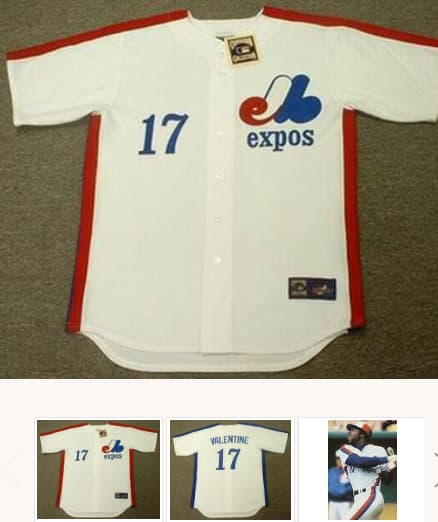 ELLIS VALENTINE Montreal Expos 1980 Majestic Cooperstown Throwback Home Baseball Jersey