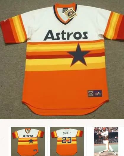 ENOS CABELL Houston Astros 1980 Majestic Cooperstown Throwback Baseball Jersey