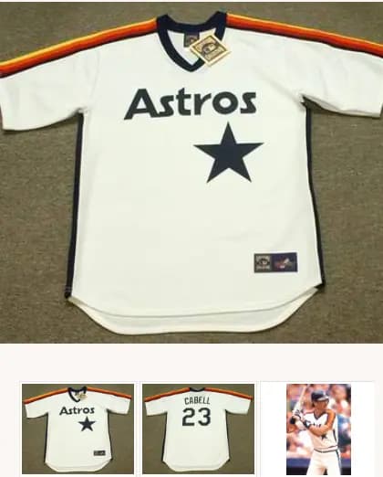 ENOS CABELL Houston Astros 1984 Majestic Cooperstown Throwback Baseball Jersey