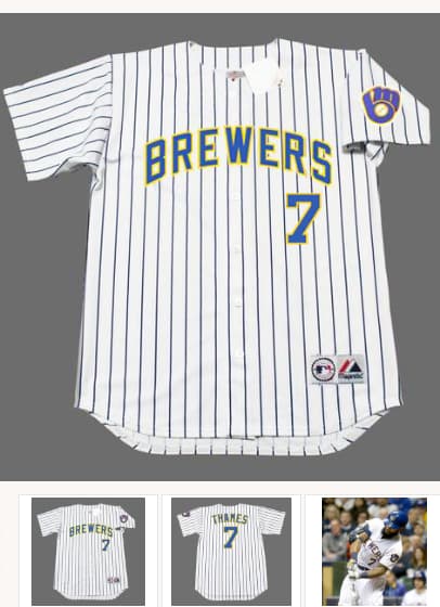 ERIC THAMES Milwaukee Brewers Majestic Alternate Home Baseball Jersey