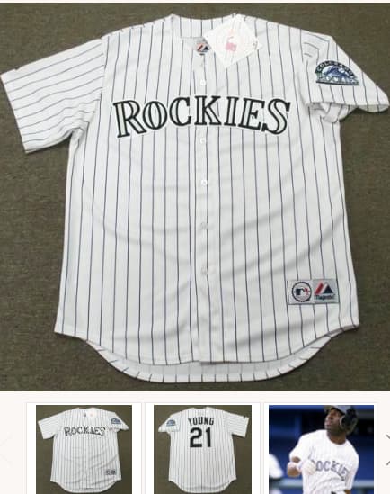 ERIC YOUNG Colorado Rockies 1996 Majestic Throwback Home Baseball Jersey