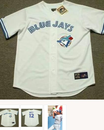 ERNIE WHITT Toronto Blue Jays 1989 Majestic Throwback Home Baseball Jersey