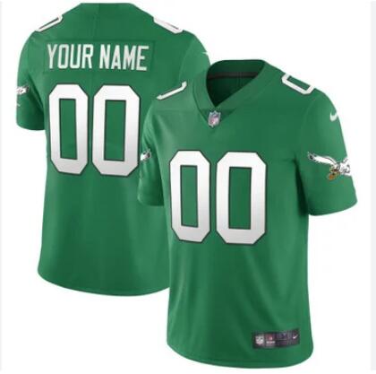 Eagles Kelly Green Gold all stitched Custom Jersey