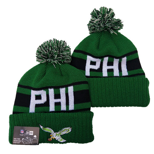 Eagles Team Logo Green Pom Knit Hat YD