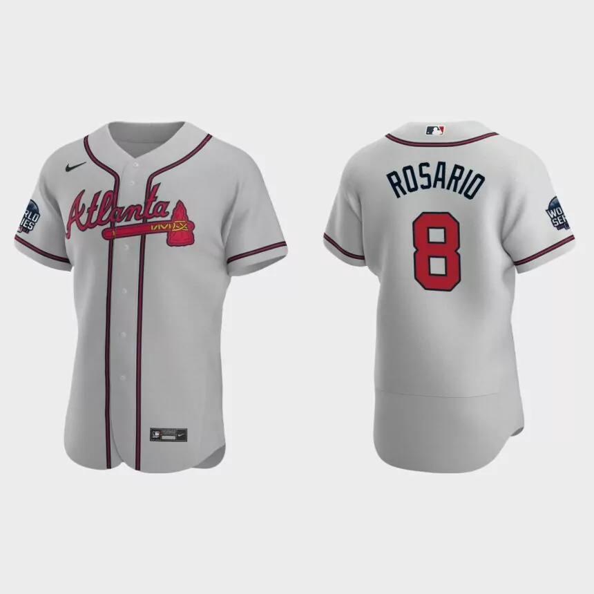 Eddie Rosario Atlanta Braves 2021 World Series Jersey – Gray