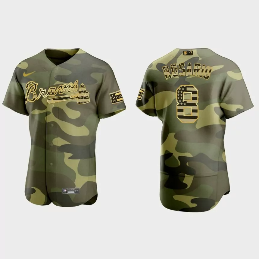 Eddie Rosario Atlanta Braves 2022 Armed Forces Day Authentic Jersey – Camo
