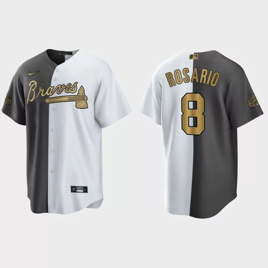 Eddie Rosario Atlanta Braves 2022 MLB All-Star Game Split Jersey – White Charcoal
