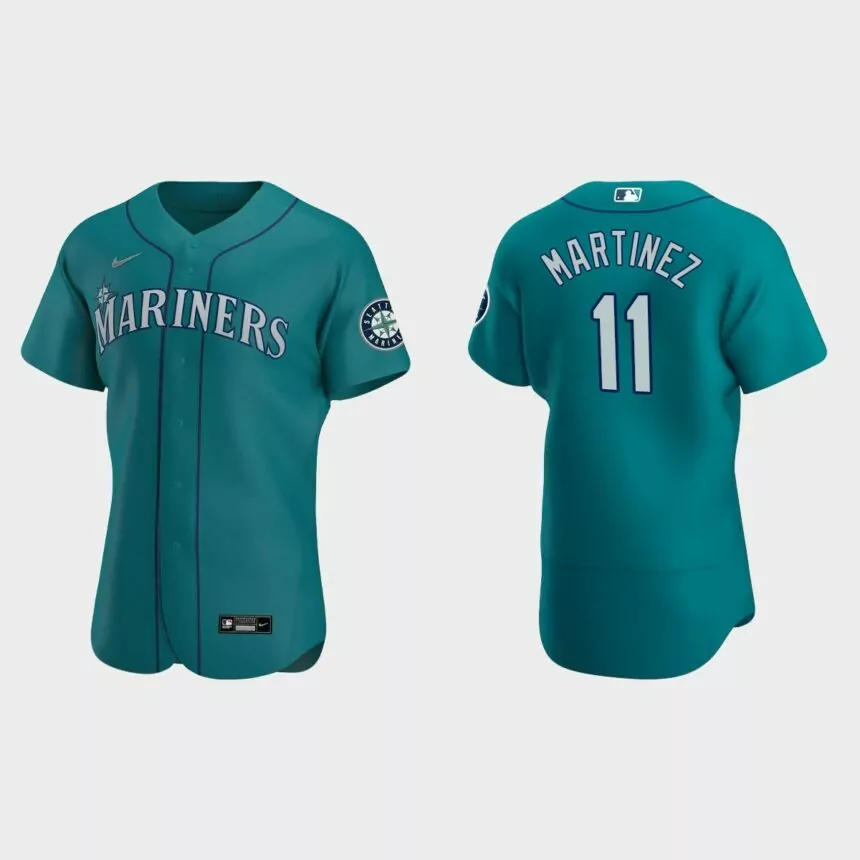 Edgar Martinez #11 Seattle Mariners Aqua Authentic 2020 Alternate Jersey