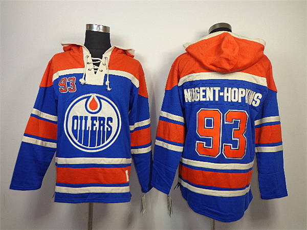 Edmonton Oilers #93 Ryan Nugent-Hopkins Blue Old Time Hockey hoodies Stitched