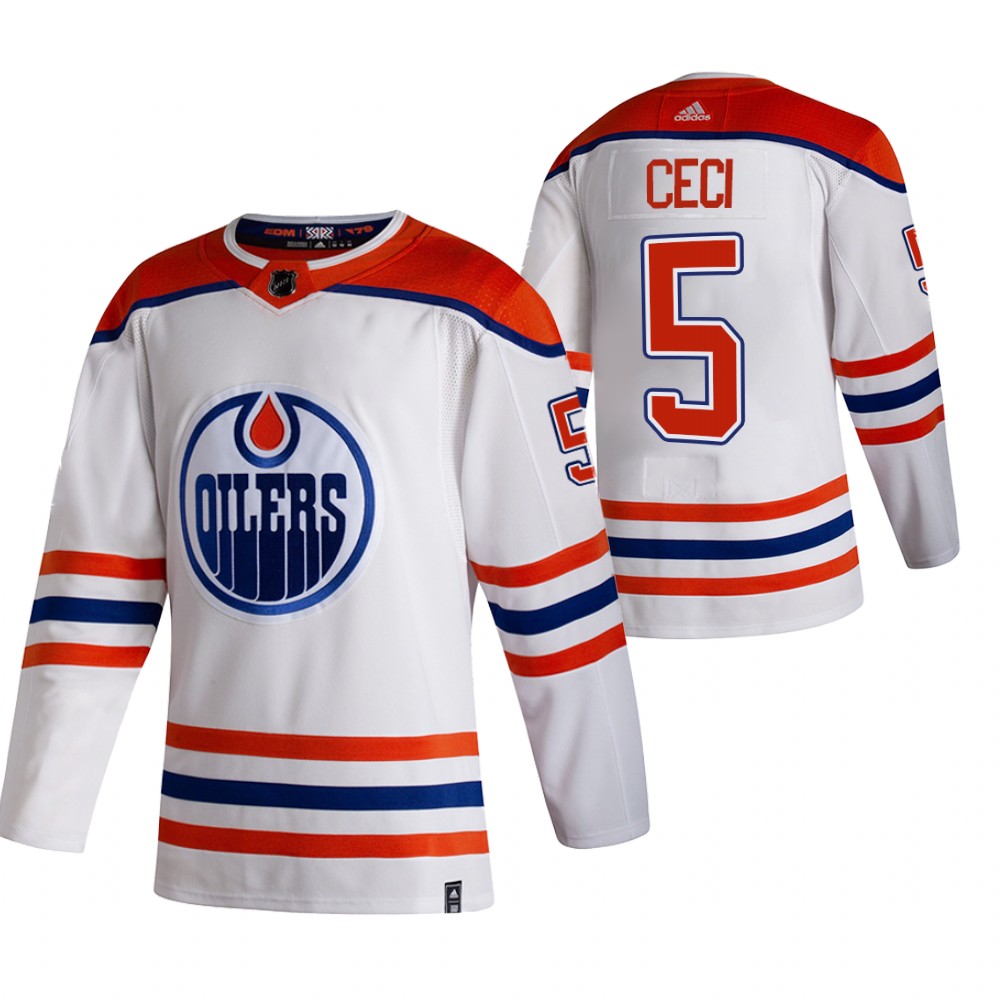 Edmonton Oilers Cody Ceci White 2021 Reverse Retro Special Edition Jersey