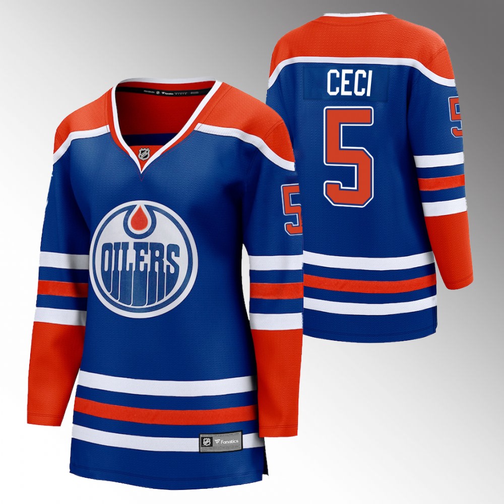 Edmonton Oilers Cody Ceci Women Royal 2022-23 Home Jersey