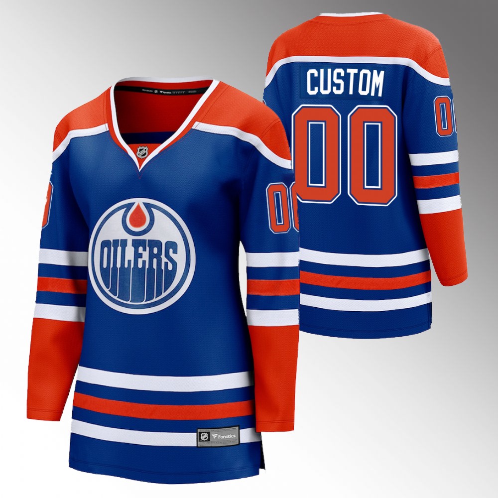 Edmonton Oilers Custom Women Royal 2022-23 Home Jersey