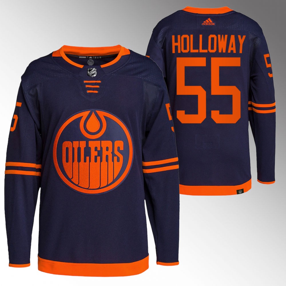 Edmonton Oilers Dylan Holloway Navy Primegreen Authentic Alternate Jersey