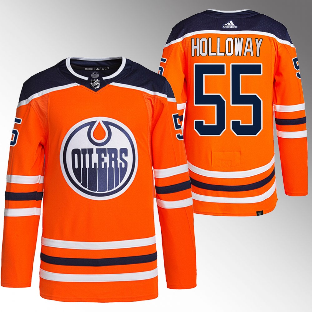 Edmonton Oilers Dylan Holloway Orange Primegreen Authentic Home Jersey