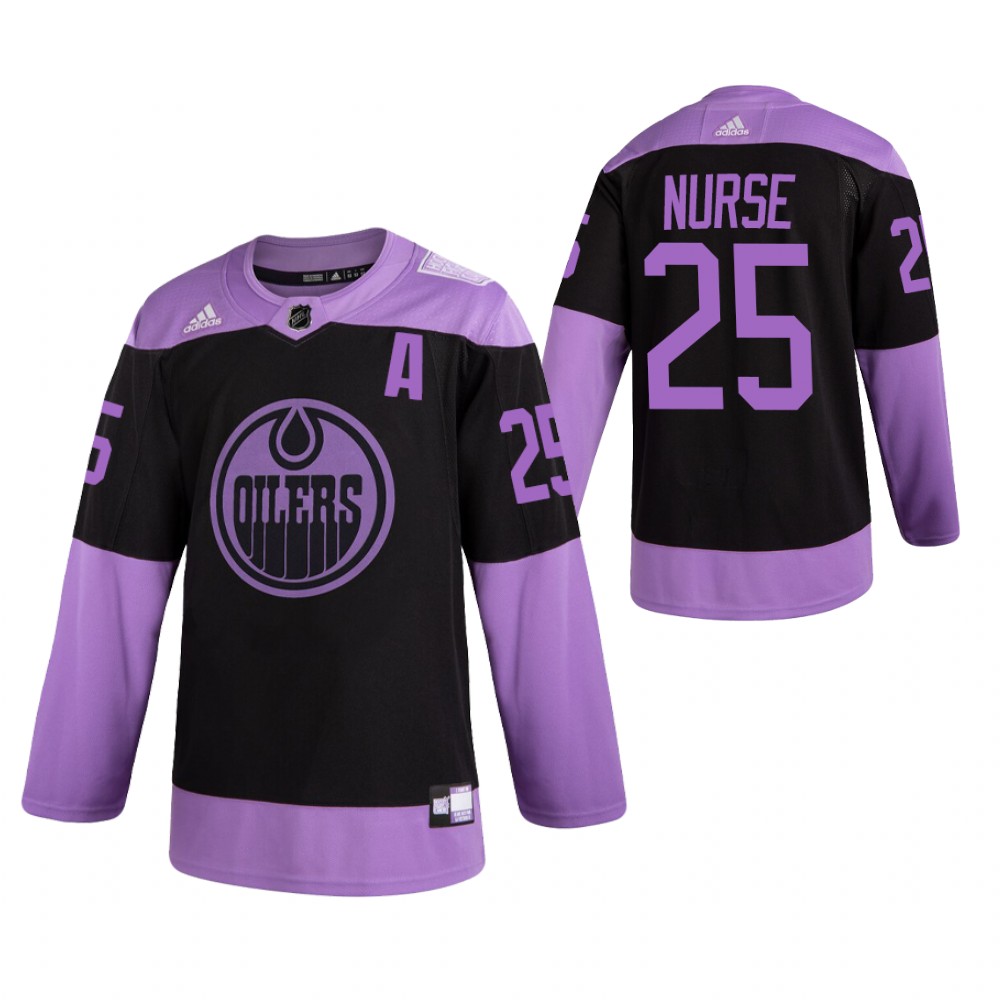 Edmonton Oilers HockeyFightsCancer Darnell Nurse Purple Jersey Authentic