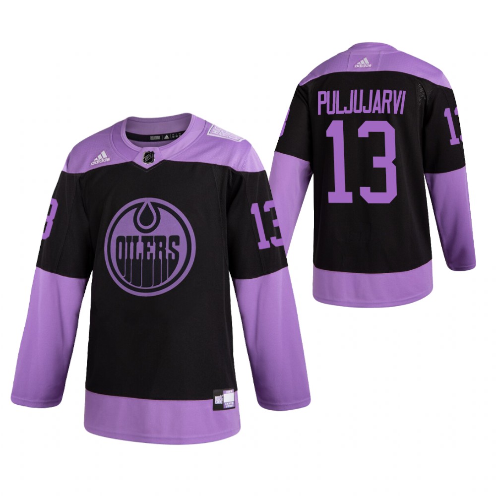 Edmonton Oilers HockeyFightsCancer Jesse Puljujarvi Purple Jersey Authentic
