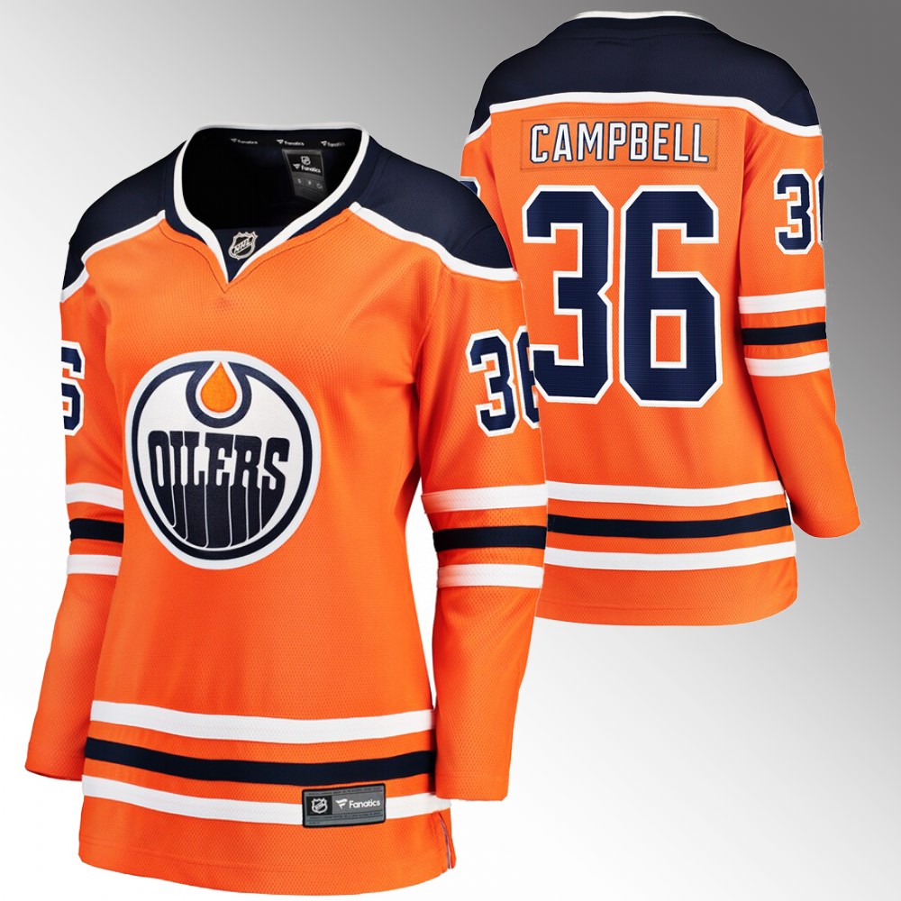 Edmonton Oilers Jack Campbell Women Orange Home Jersey
