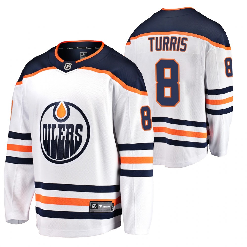 Edmonton Oilers Kyle Turris White Away Breakaway Player 2020-21 Jersey