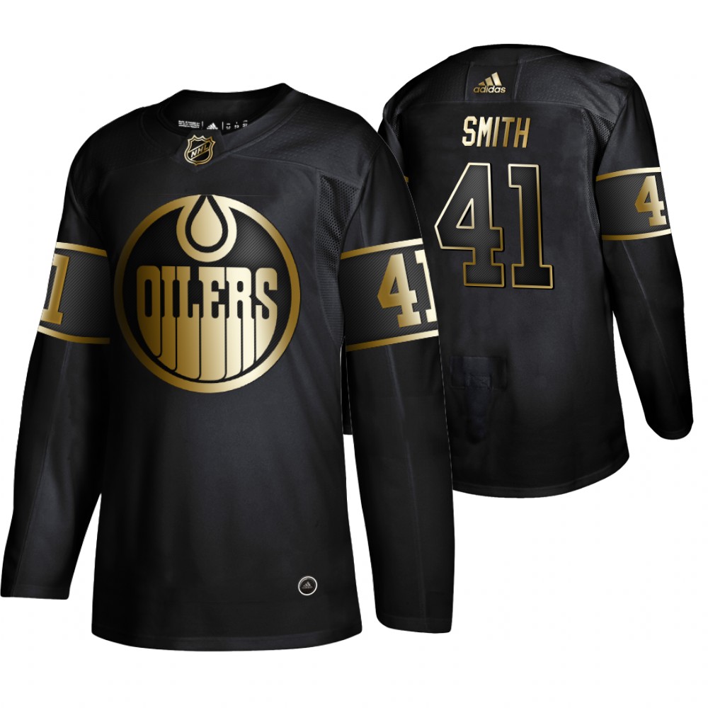 Edmonton Oilers Mike Smith Men's NHL Golden Edition Authentic Adidas Jersey
