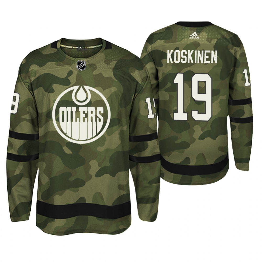 Edmonton Oilers Mikko Koskinen Camo Armed Special Forces Player Jersey
